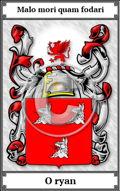 O ryan Family Crest Download (JPG)  Book Plated - 150 DPI